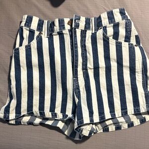 Wrangler Navy and White Striped Jean Shorts